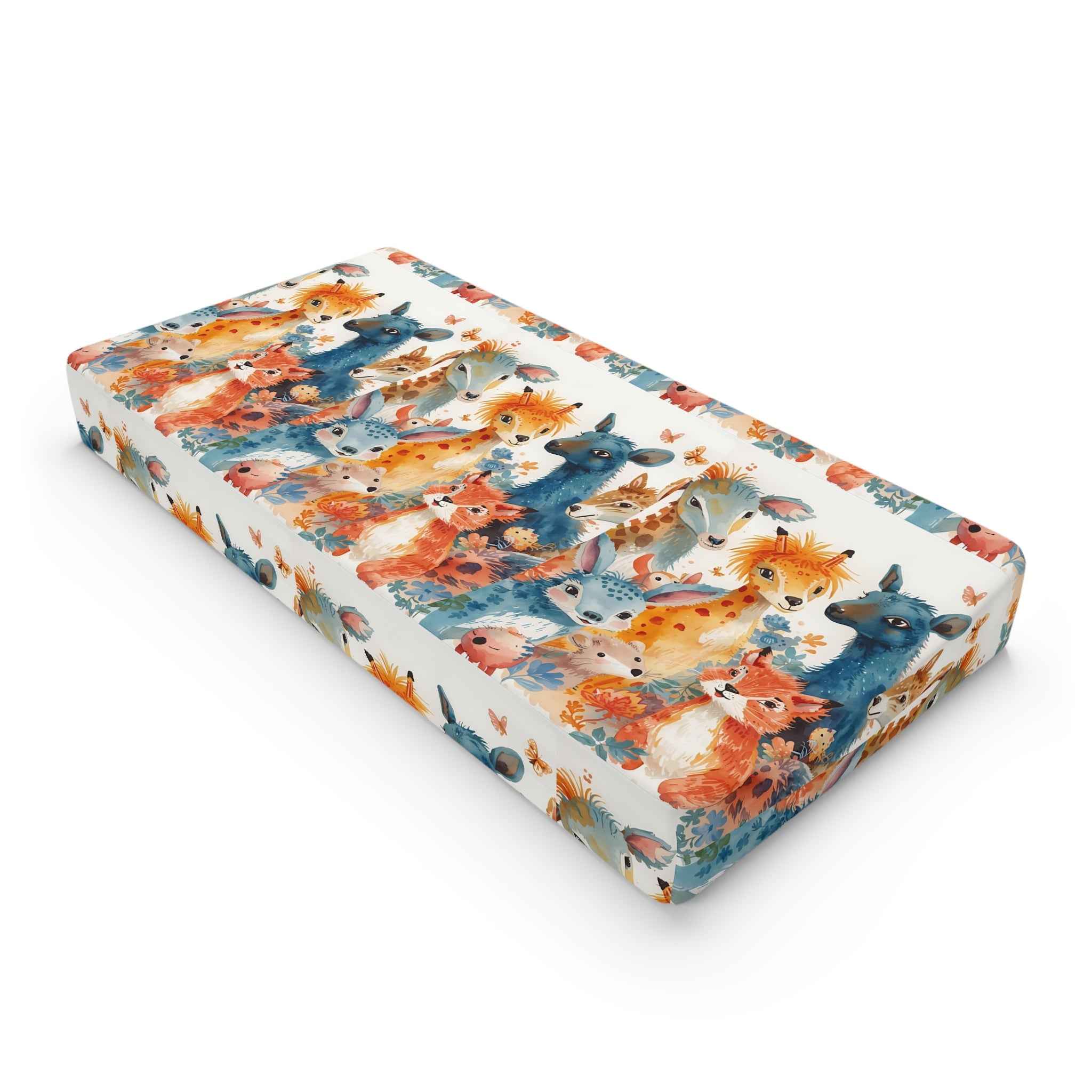 Whimsical Animal Baby Changing Pad Cover